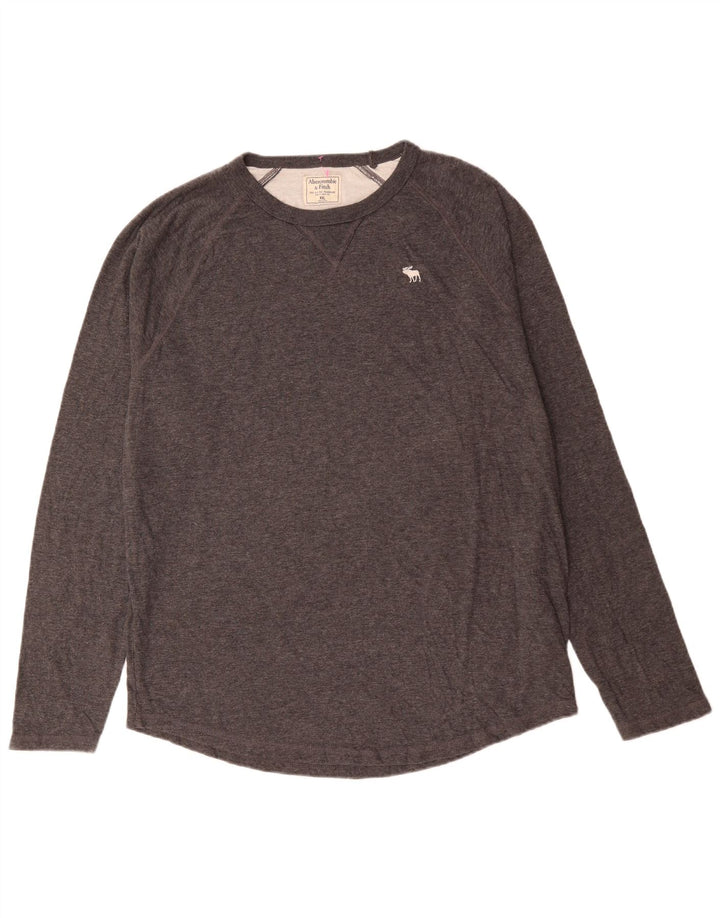 Maglia da uomo a maniche lunghe Abercrombie & Fitch 2XL in cotone grigio