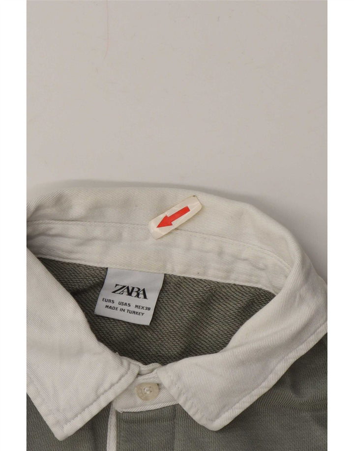 Felpa Zara da uomo con collo alto, maglione piccolo verde