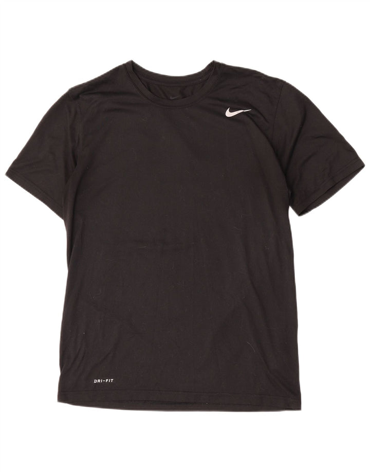 T-shirt Nike da uomo Dri Fit, top in poliestere nero medio