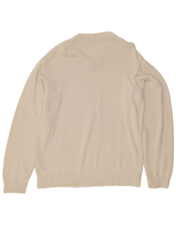 Maglione da uomo con scollo a V North Sails in cotone bianco medio
