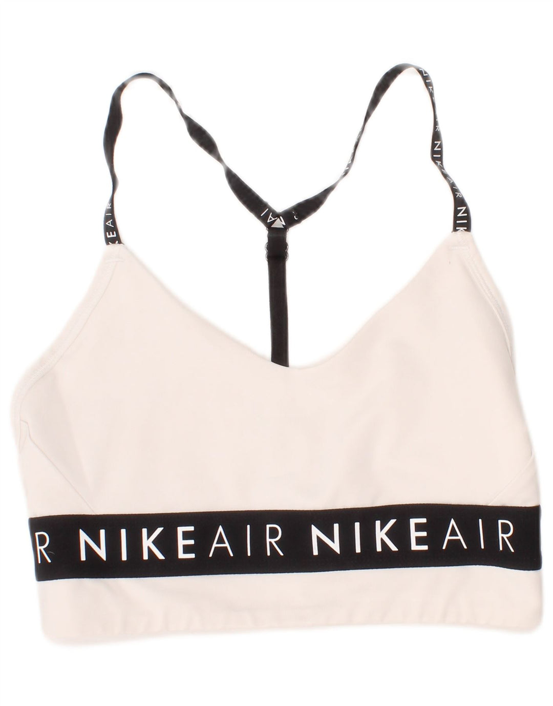 Reggiseno sportivo Nike da donna con grafica, top piccolo, in poliestere bianco sporco