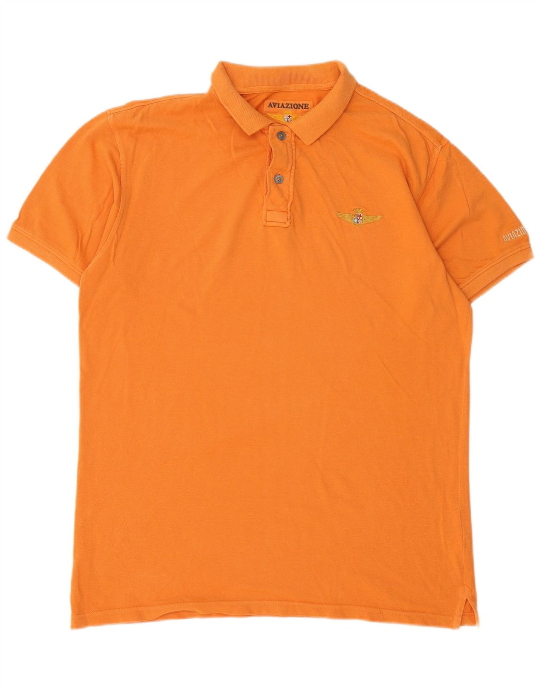 AVIAZIONE NAVALE Mens Polo Shirt Medium Orange Cotton