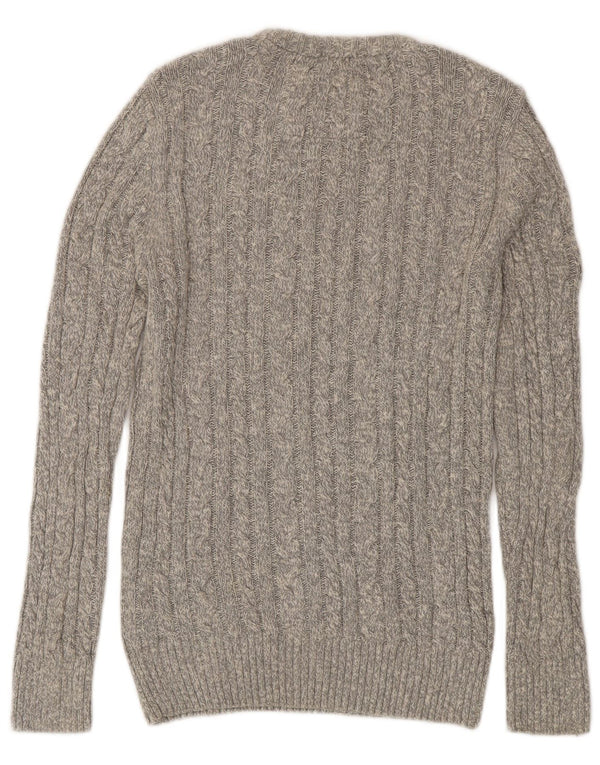 Maglione da uomo girocollo Superdry in cotone chiazzato grigio piccolo