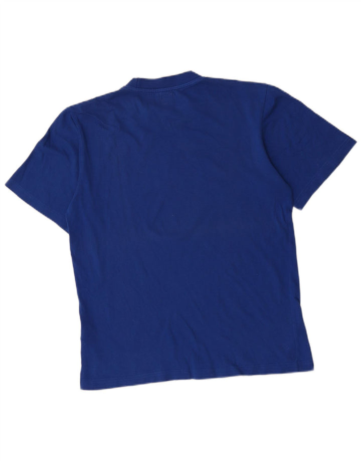 T-shirt grafica da uomo Adidas Top piccola in cotone blu