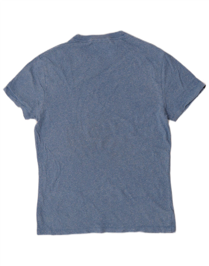 T-shirt da uomo Superdry Top in cotone chiazzato blu medio