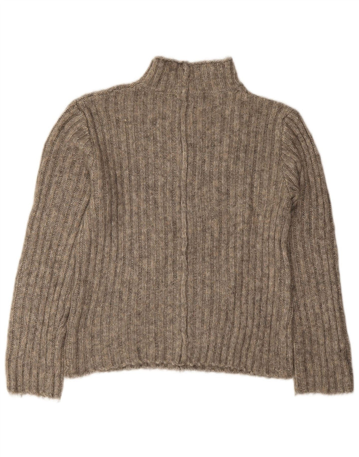 Maglione a collo alto da donna Zara UK 10 piccolo acrilico grigio