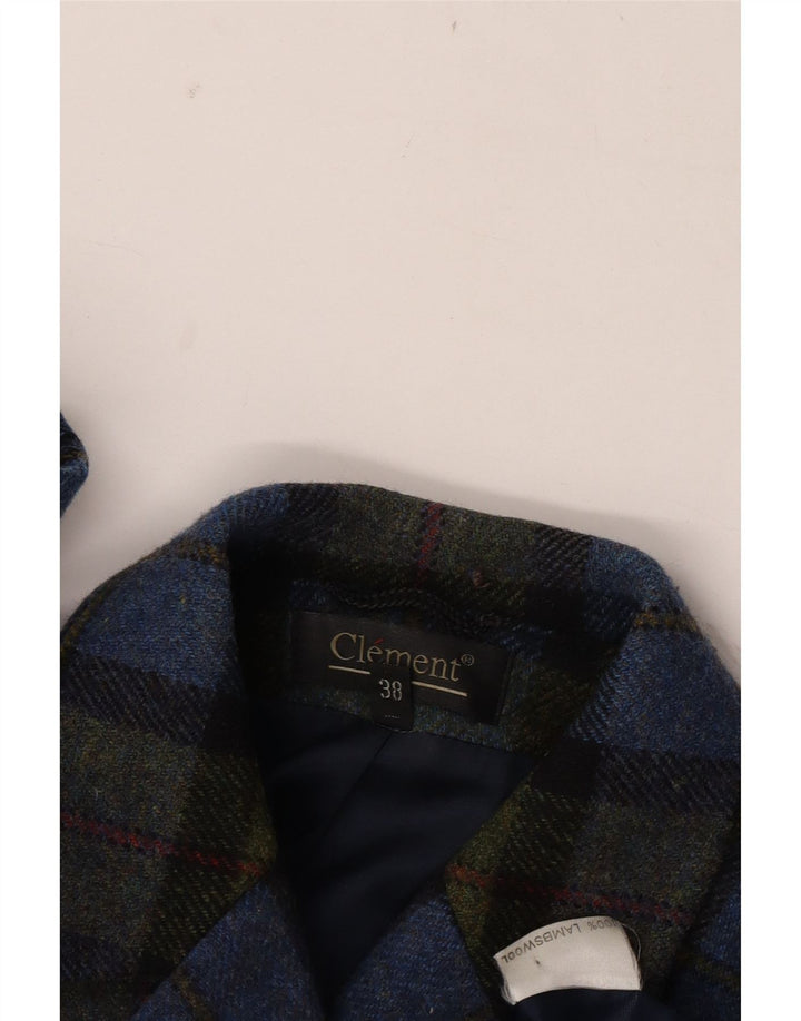 CLEMENT Giacca blazer da donna a 3 bottoni EU 38 medio a quadri multicolore