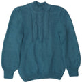 Maglione vintage da donna con collo alto e maglione UK 8 piccolo turchese classico