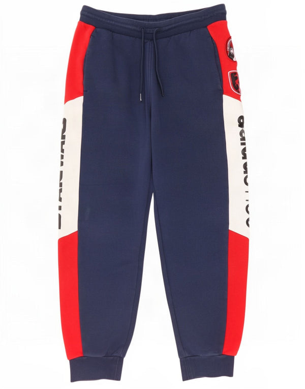 Adidas Pantaloni da tuta grafica da uomo Joggers Medium Blu Navy Colourblock