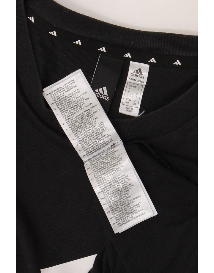 T-shirt grafica da uomo Adidas Top grande in cotone nero