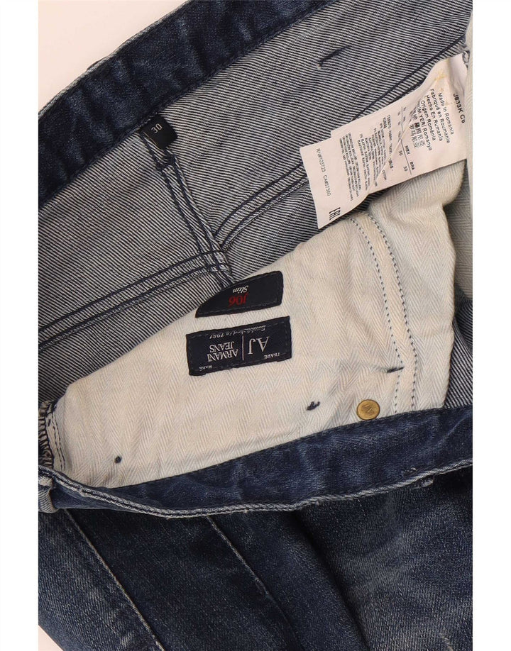 Jeans slim da uomo Armani W30 L30 in cotone blu