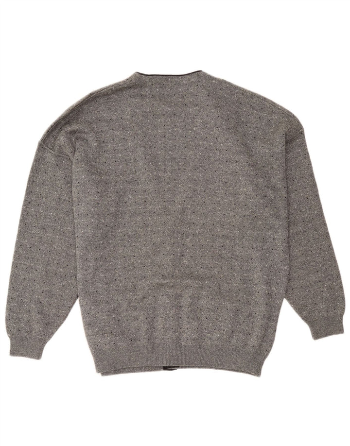 Maglione cardigan da uomo Il Granchio Lana screziata grigio medio