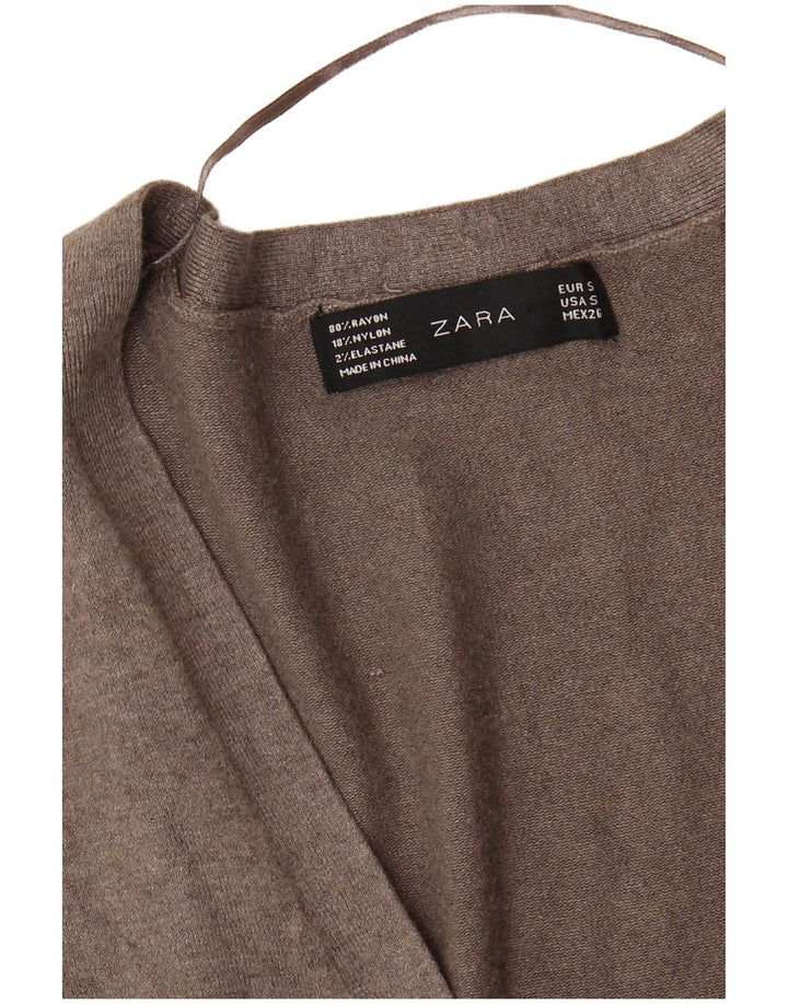 Maglione Cardigan Da Donna ZARA UK 10 Piccolo Rayon Grigio