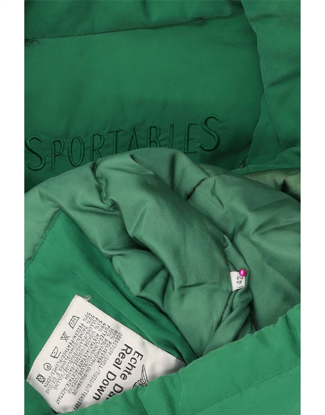 Cappotto imbottito oversize da donna VINTAGE EU 42 Large Verde Poliestere