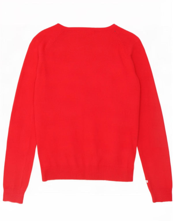Maglione cardigan da donna Zara UK 14 grande cotone rosso
