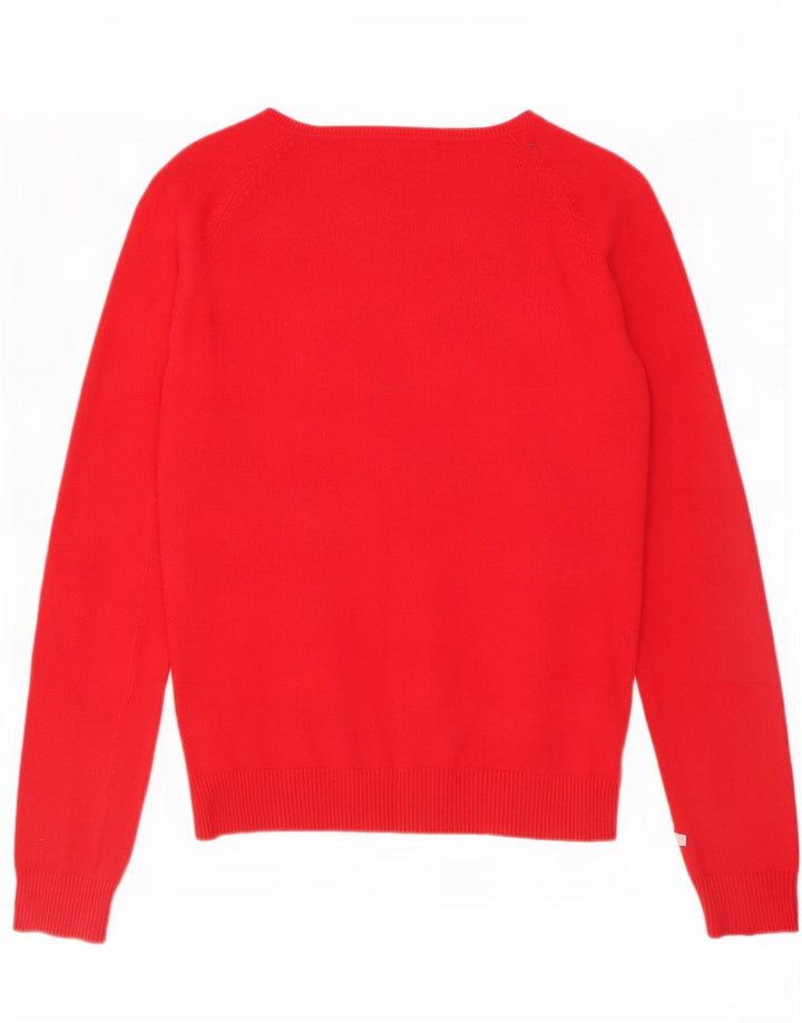 Maglione cardigan da donna Zara UK 14 grande cotone rosso