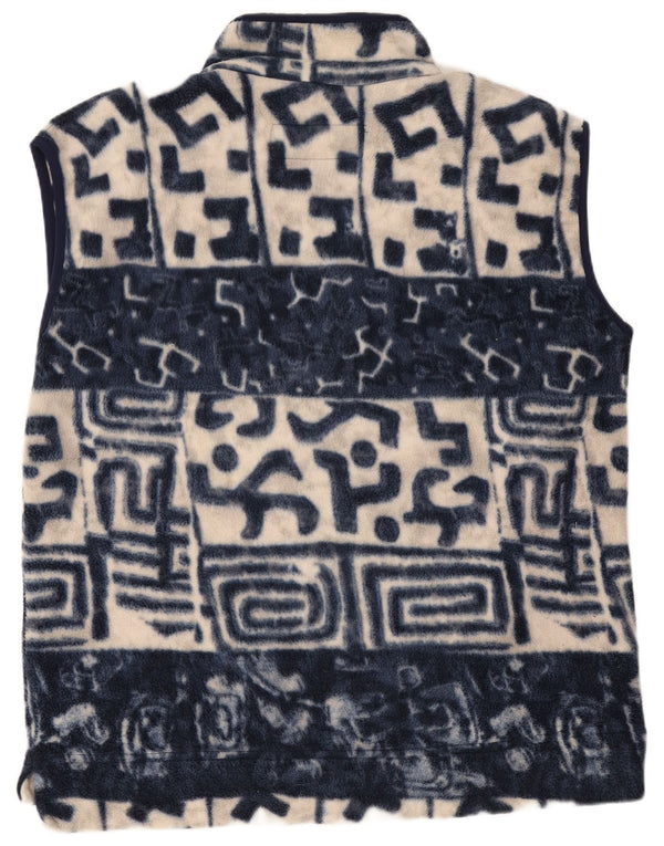 Invicta Mens Fleece Gilet UK 38 Medium Navy Blue Geometric Polyester