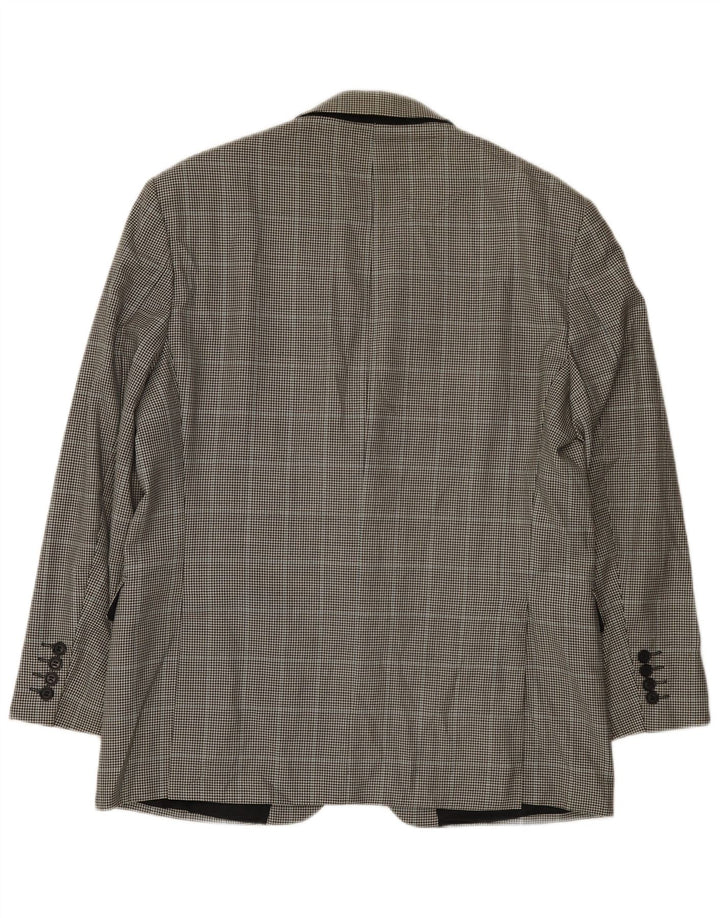 Giacca blazer a 2 bottoni Marks & Spencer da uomo UK 42 grande pied de poule nero
