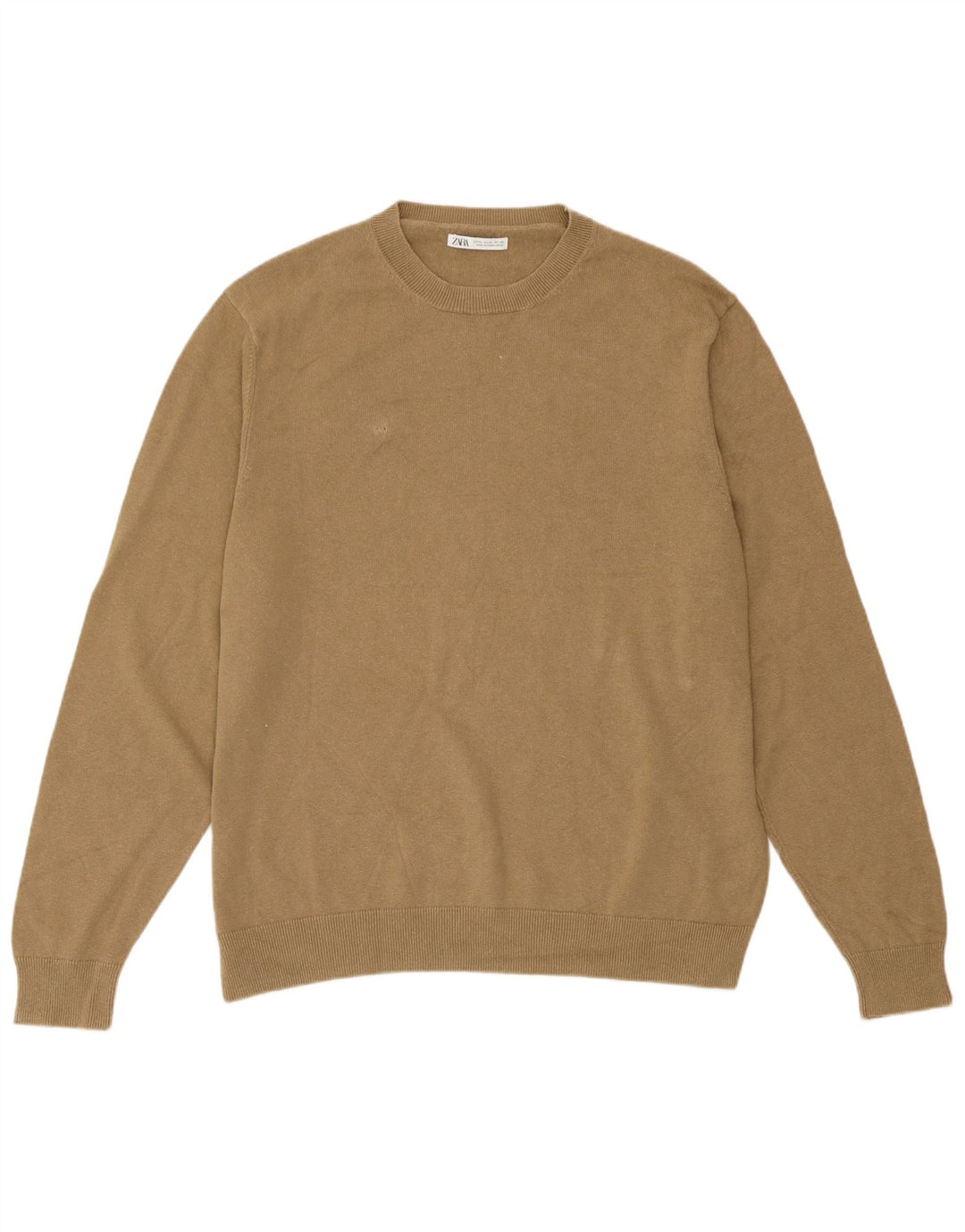 Maglione maglione girocollo da uomo Zara XL in lino beige