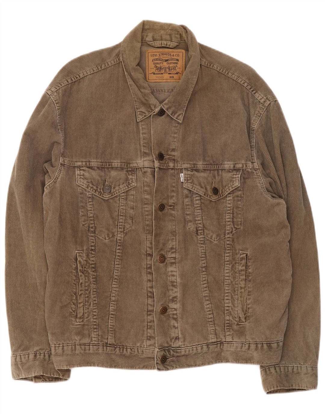 Giacca da donna in velluto a coste Levi's UK 40 grande cotone marrone