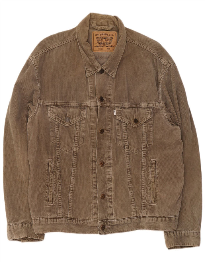 Giacca da donna in velluto a coste Levi's UK 40 grande cotone marrone