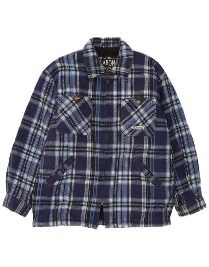 Billabong Camicia da uomo in flanella Sherpa Lumberjack a quadri blu navy medio