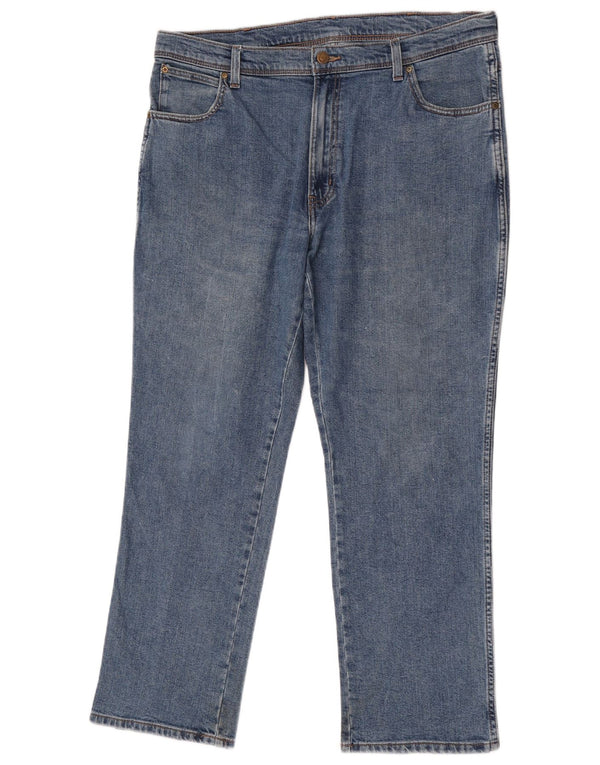 Jeans dritti da uomo Wrangler vestibilità regolare W38 L30 cotone blu