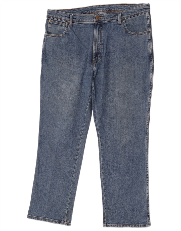 Jeans dritti da uomo Wrangler vestibilità regolare W38 L30 cotone blu