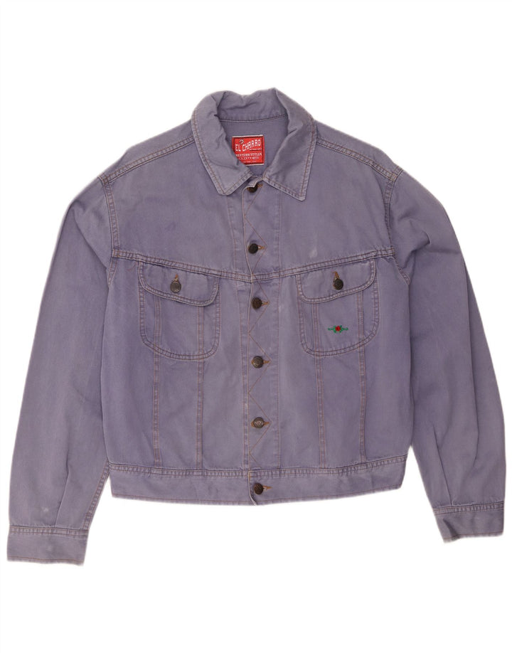 EL CHARRO Giacca di jeans oversize corta da donna UK 14 Cotone blu medio