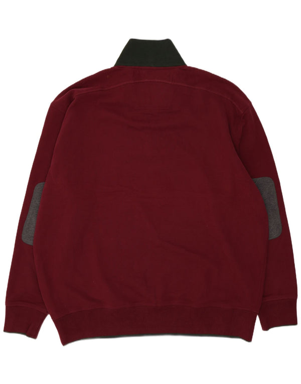 Maglione da uomo con collo con zip Pierre Cardin 3XL cotone color block bordeaux