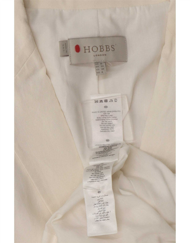 Giacca blazer da donna a 1 bottone Hobbs UK 10 piccola seta bianca