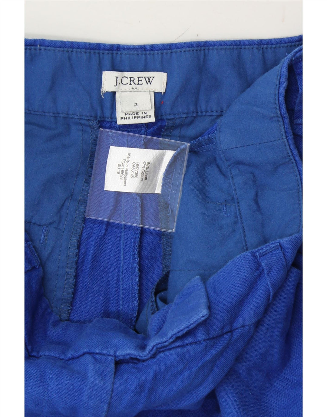 J. CREW Womens Chino Shorts US 2 XS W26  Blue Linen Vintage J. Crew and Second-Hand J. Crew from Messina Hembry 