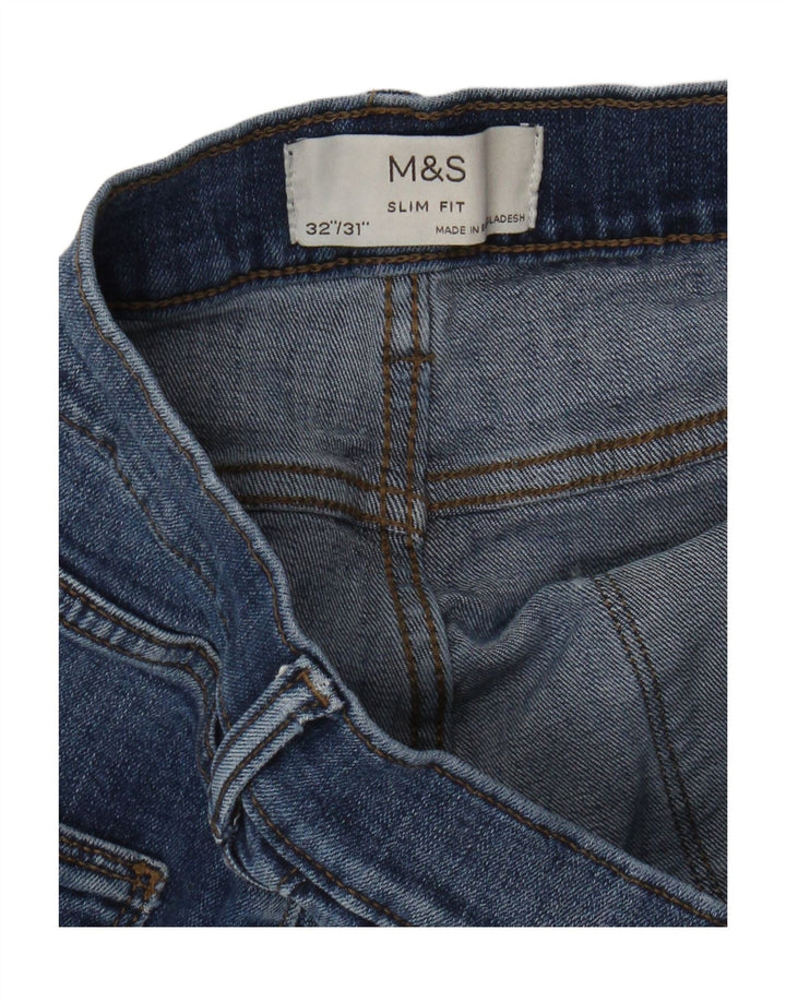 MARKS & SPENCER Mens Slim Jeans W32 L31 Blue Cotton Vintage Marks & Spencer and Second-Hand Marks & Spencer from Messina Hembry 