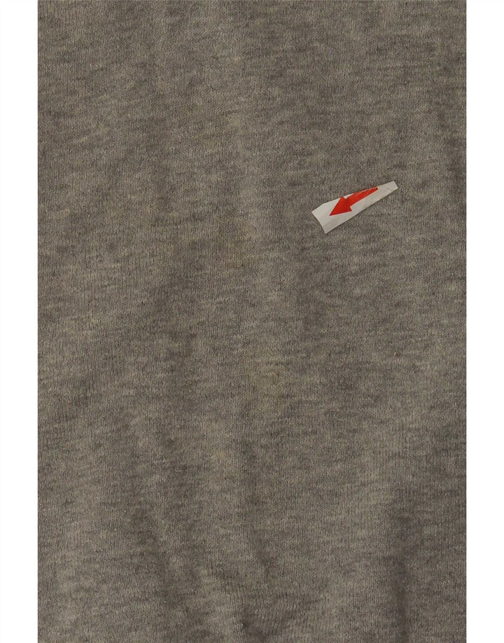 Maglione Zara da uomo a maniche corte con scollo a V grande grigio screziato