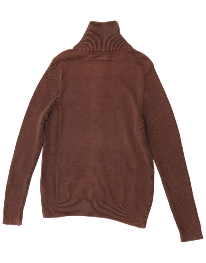Maglione cardigan da uomo Zara grande in cotone marrone