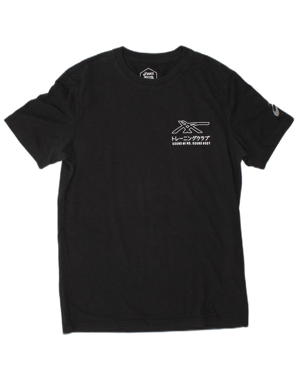 T-shirt grafica da uomo Asics Top in cotone nero medio