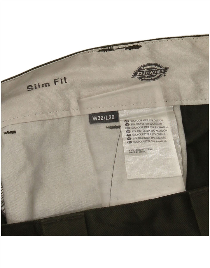 Pantaloni chino slim fit da uomo Dickies W32 L30 poliestere verde