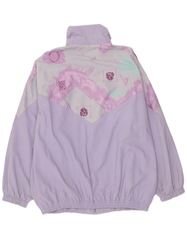 Giacca da tuta oversize vintage da donna IT 48 XL color block viola