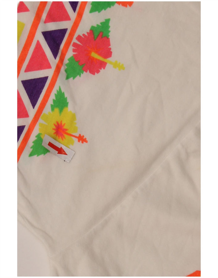 T-shirt grafica da uomo vintage Top floreale bianco medio