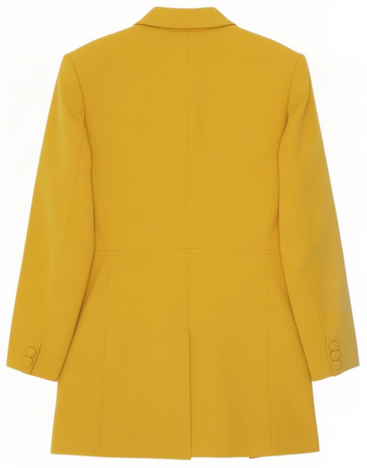 Giacca blazer lunga da donna Zara UK 18 XL poliestere giallo
