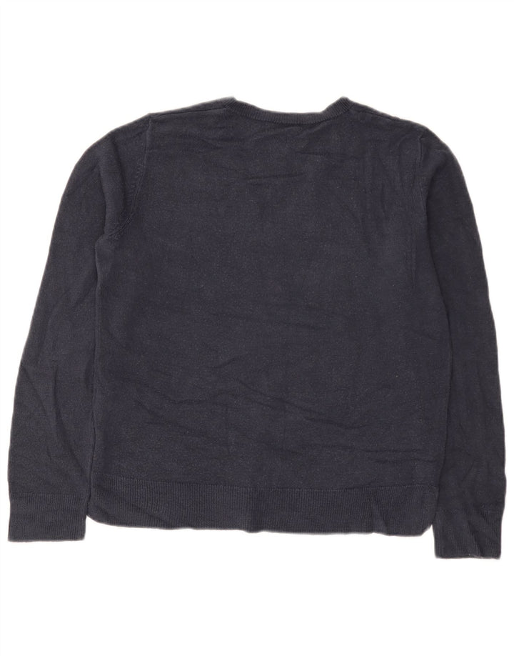 Maglione maglione con scollo a V da donna Marks & Spencer UK 12 medio blu navy