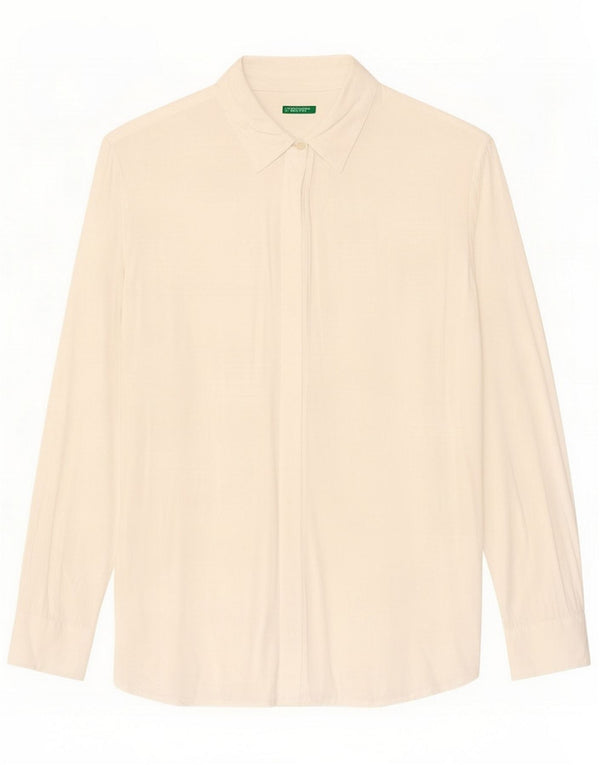 Camicia oversize da donna Benetton UK 10 Small White Viscose