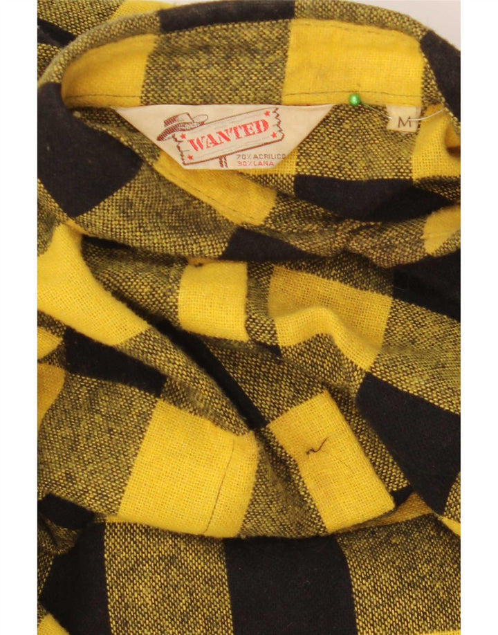 Wanted camicia da uomo overshirt in acrilico a quadretti giallo medio