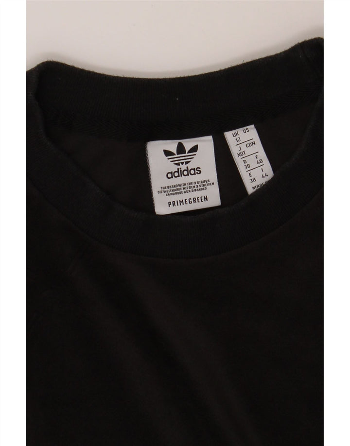 ADIDAS Womens Oversized Sweatshirt Jumper UK 12 Medium Black Polyester Vintage Adidas and Second-Hand Adidas from Messina Hembry 