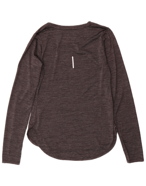 Maglia REEBOK da donna a maniche lunghe UK 10 Small Poliestere chiazzato grigio