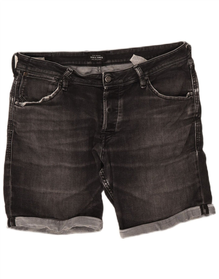 Pantaloncini di jeans vestibilità regolare da uomo Jack & Jones XL W38 cotone grigio