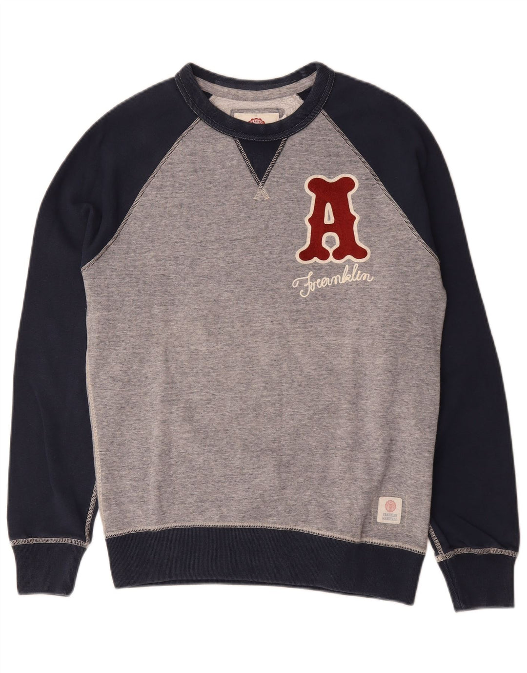 Felpa grafica da uomo Franklin Marshall, maglione piccolo grigio color block