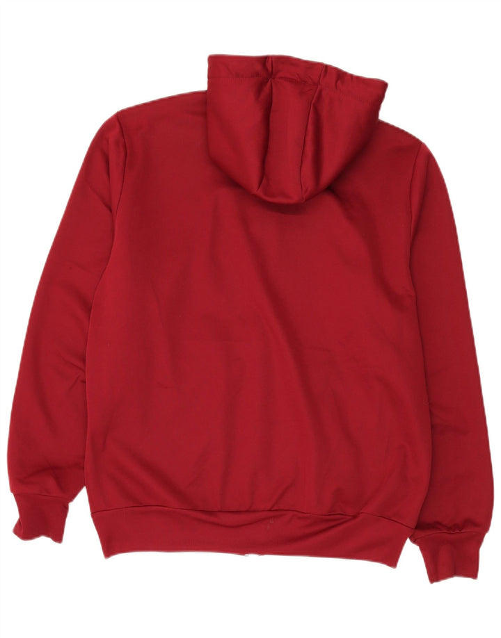 ERREA Felpa con cappuccio da uomo con zip grande rossa in poliestere