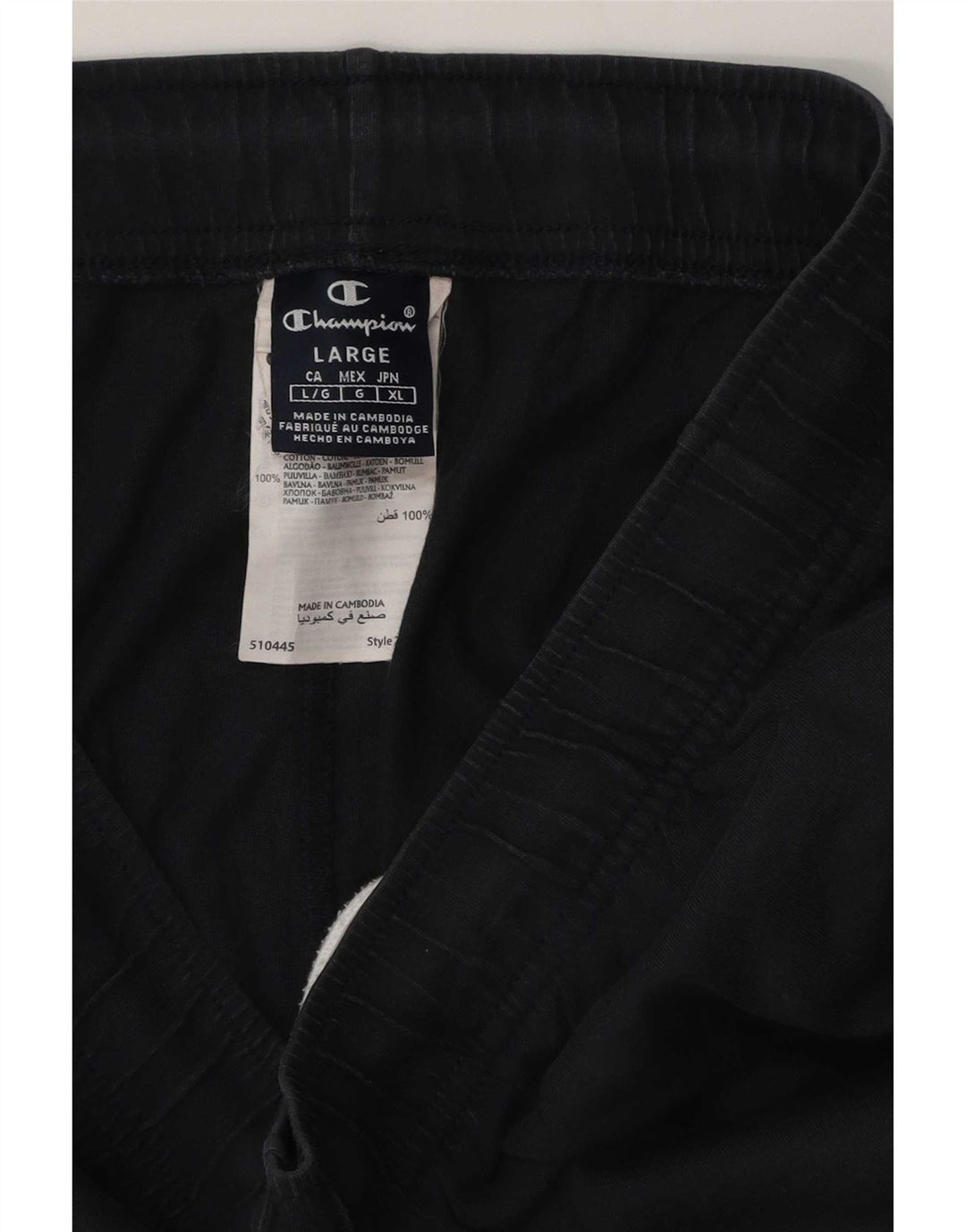 Pantaloncini sportivi da uomo Champion grandi in cotone nero