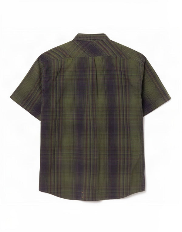 Levi's Mens Short Sleeve Shirt Large Green Check Cotton